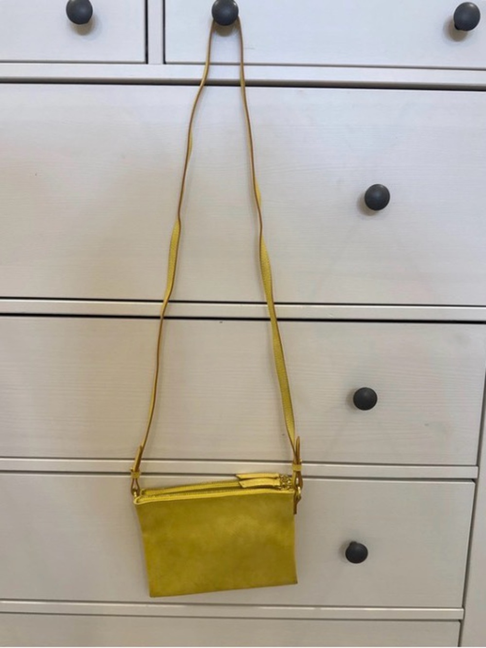 Mustard Yellow Crossbody Bag - Minimal Women's Shoulder Purse